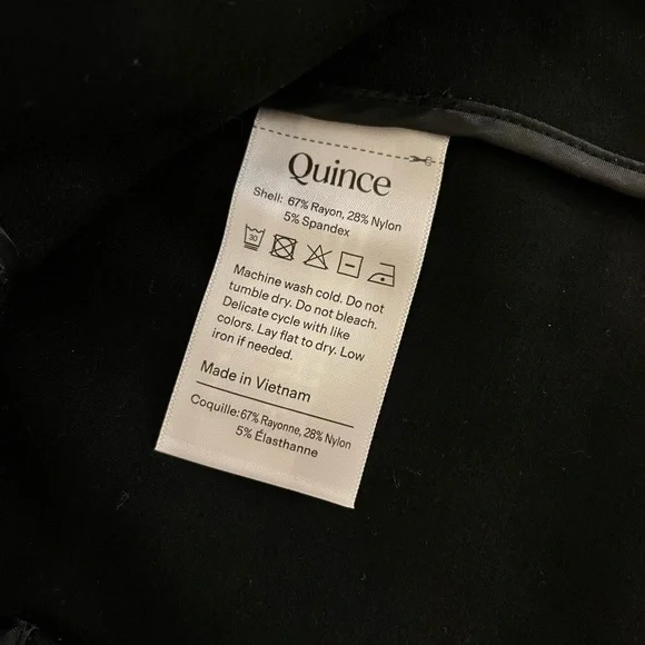 NWOT Quince ultra-stretch ponte stand collar blazer black L - Picture 10 of 13